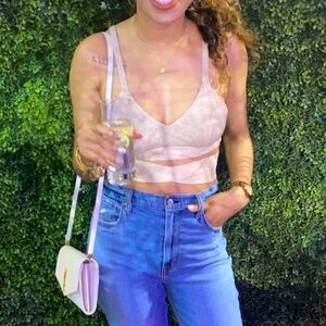 Forever 21 Tan Sweater Tie Top S